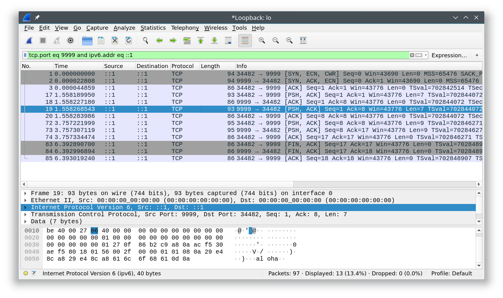 图 3 Wireshark 抓包